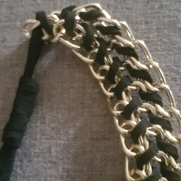 Belt goldtone and black material fringe 29" gold tone + another 12" on each side - Picture 7 of 8